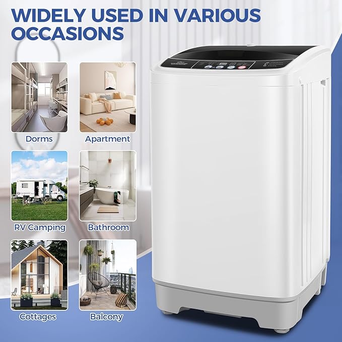 17.8Lbs Portable Washing Machine Nictemaw Portable Washer, 2.3 Cu.ft Washer and - Image 7