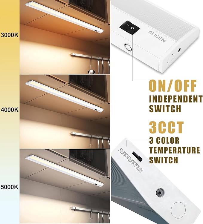 Ansen Hardwired Under Cabinet Lighting, 36in 22W LED Light - Image 3