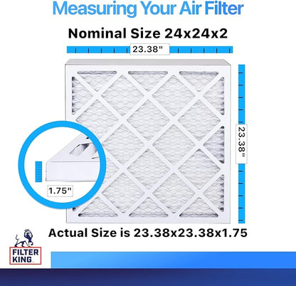 Filter King 24x24x2 Air Filter | 4-PACK | MERV 8 HVAC Pleated A/C Furnace - Image 2