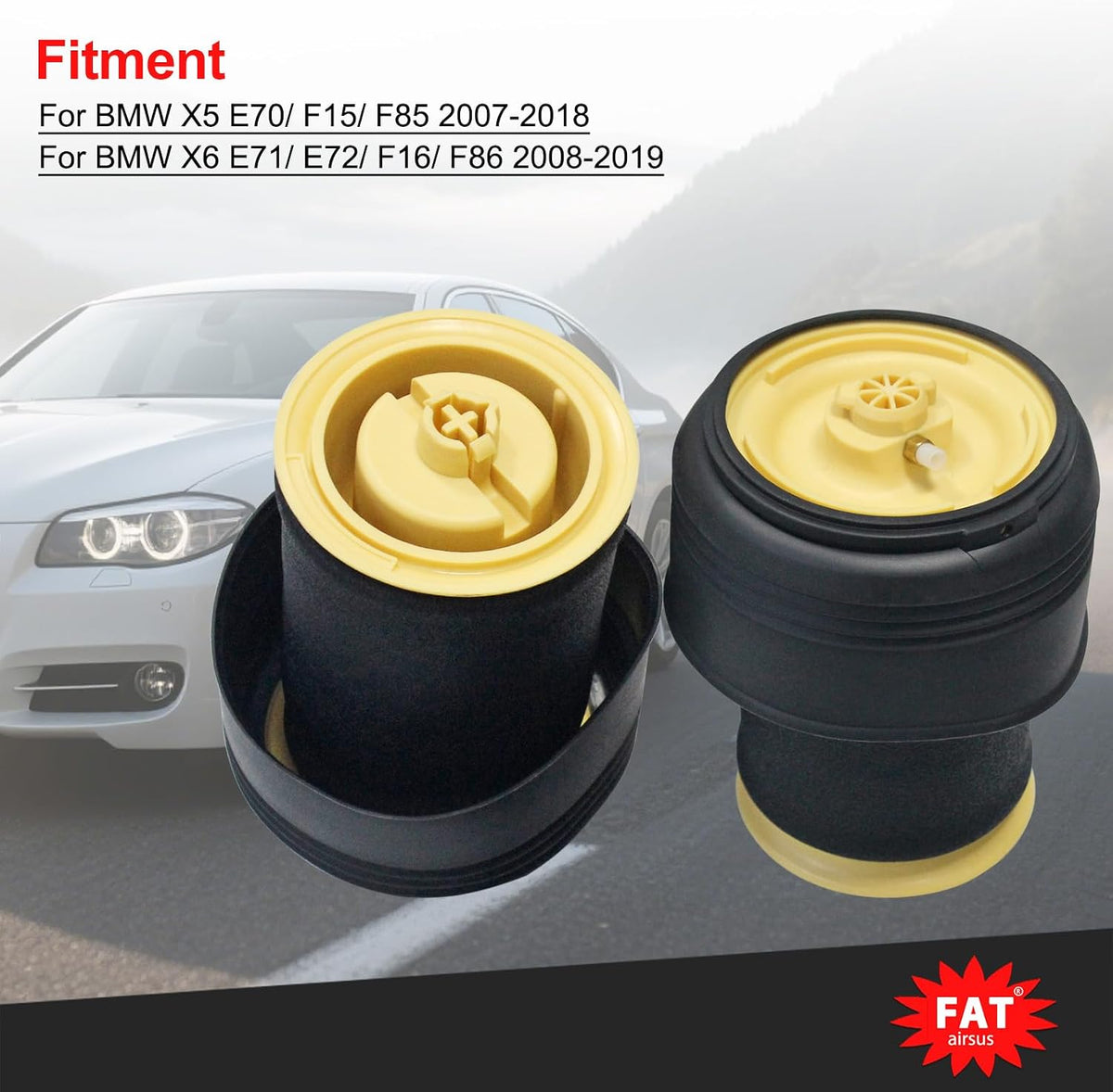 2Pcs Rear Left Right Air Suspension Spring Bags Compatible with BMW X5 E70 20...