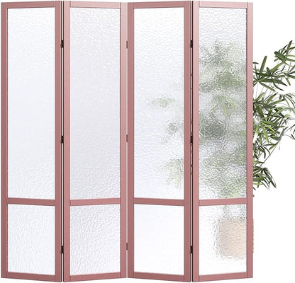 Acrylic Room Divider, 4-Panel Freestanding Partition Screen, Frosted by Svimi