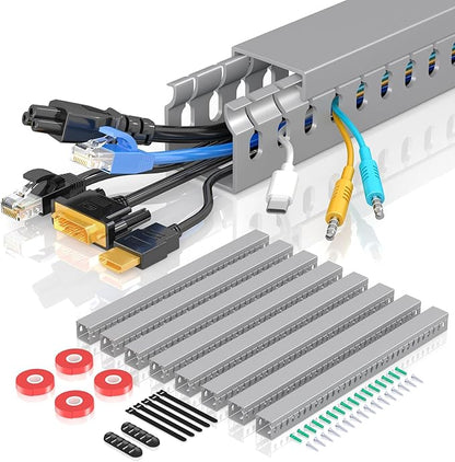 Open Slot Wire Duct Kit, 125.6" Server Rack Cable Management, Cable Management by Aocii