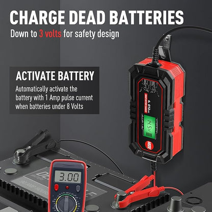 Sailvono 4A Battery Charger, 6V and 12V Smart Trickle Charger, 10-Stages 14.6 - Image 4