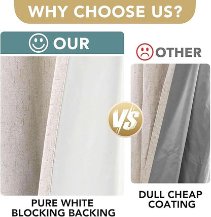 H.VERSAILTEX Linen Curtains 100% Blackout Curtains - Image 3