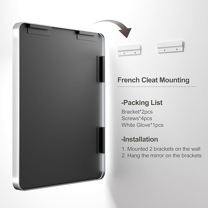 44x30 Inch Silver Framed Mirror, Brushed Nickel, Rounded Rectangle Mirror - Image 6