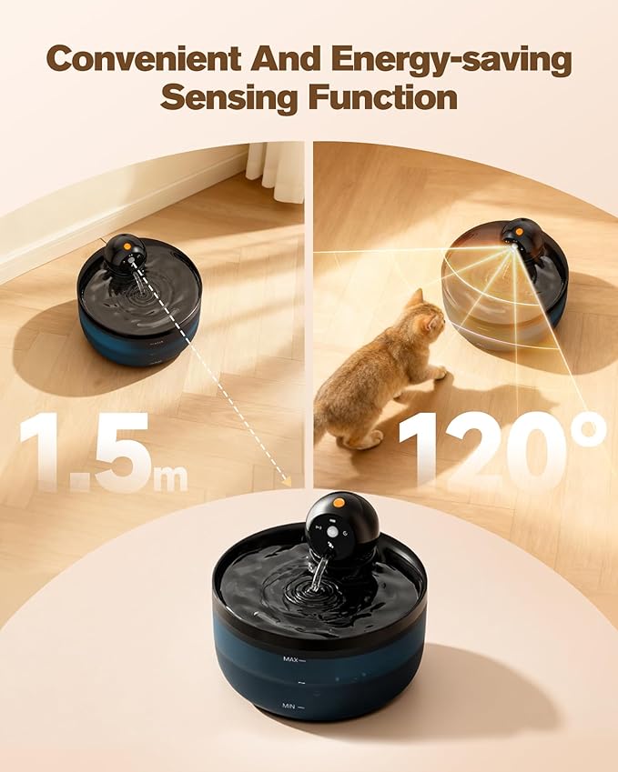 Pet Water Fountain Battery Operated: GOOIFUN Cat Water Fountains - 88oz/2.6L - Image 4