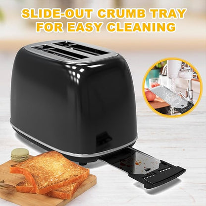 Toaster 2 slice, Retro Stainless Steel Toaster - Image 6