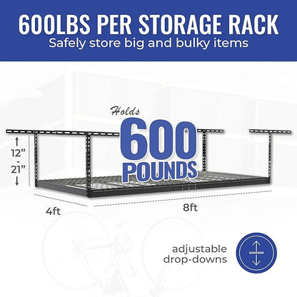 SafeRacks 4ft x 8ft Overhead Garage Storage Rack 2 Rack Pack - Image 6