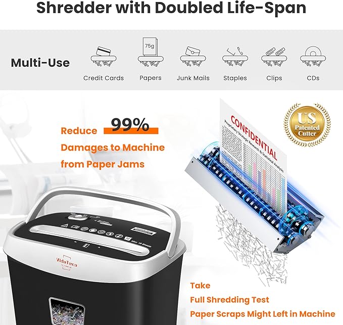 Paper Shredder for Home Office10-Sheet Cross-Cut Shredder - Image 3