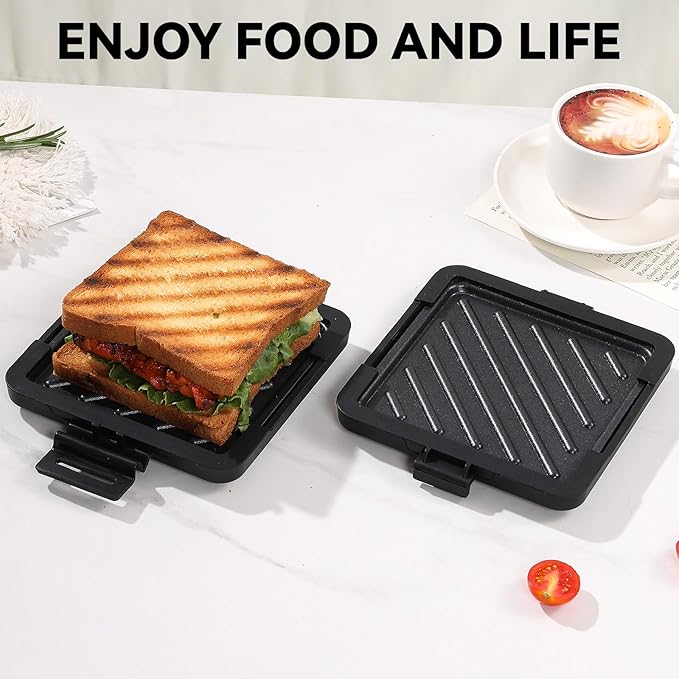 Microwave Toastie Sandwich Maker, Nonstick Plate Panini Maker, Versatile - Image 7