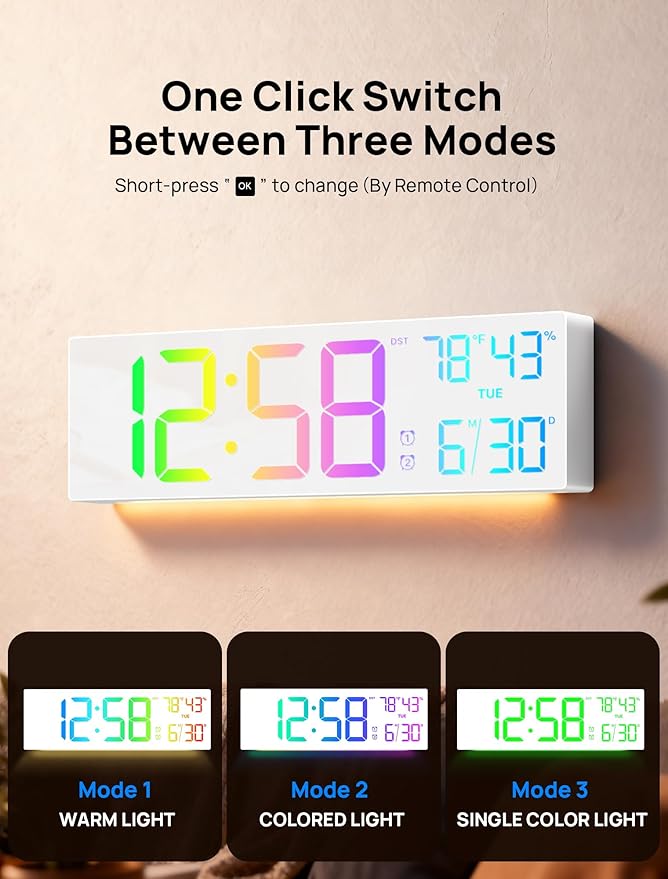 18.5" Large Digital Wall Clock - Image 4