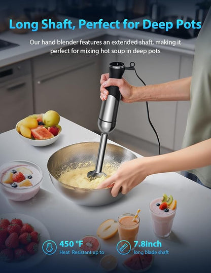 2025 New 1000W Immersion Blender Handheld – 25-Speed, Stainless Steel, Hand - Image 5