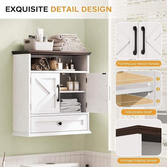 Bathroom Wall Cabinet, Wall Mounted Medicine Cabinet - Image 4