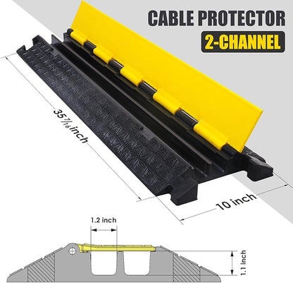 OranLite Heavy-Duty Rubber Cable Protector Ramp, Floor Cable Wire Cord Cover - Image 2