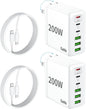 2 Pack USB C Charger Block, 200W GaN Super Fast Charger Type C iPhone 17 16 by Unknown