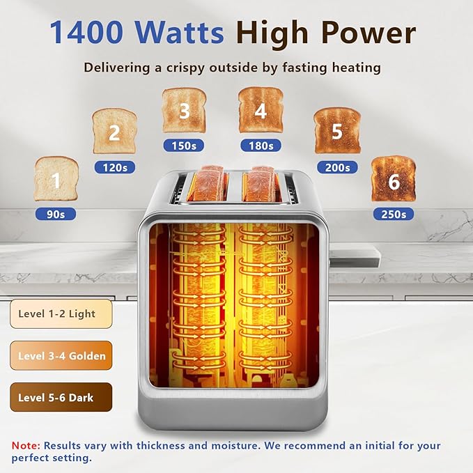 Smart Toaster 4 Slice, Touch Screen, Digital Toasters - Image 3
