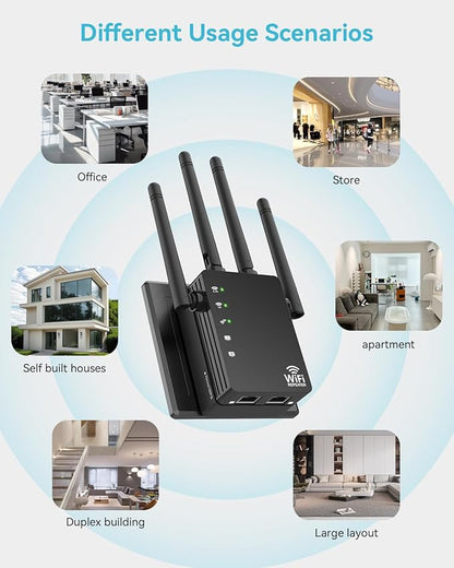 105-Device Compatible WiFi Extender Signal Booster, WiFi Extender, 12880 Sq.Ft - Image 3