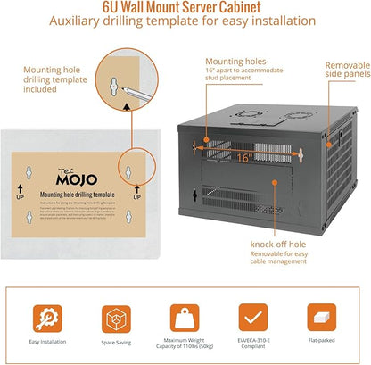 Tecmojo 6U Wall Mount Rack Network Cabinet - Image 5