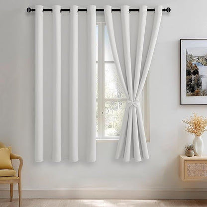 JIUZHEN Blackout Curtains with Tiebacks by JIUZHEN