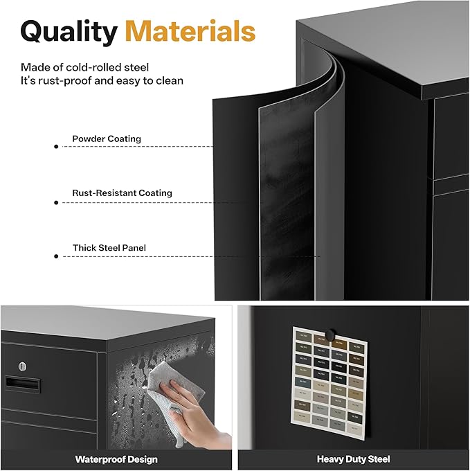 Metal Storage Cabinet, 36 Inch Tall Metal Garage Cabinet - Image 4