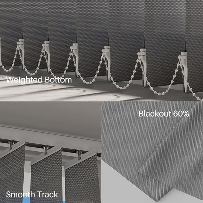 Blindify Motorized Vertical Blinds, Light Filtering Sliding Door Shades - Image 4