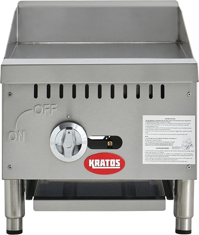 Kratos 15" Wide Commercial Countertop Griddle, Gas Hot Plate - Image 2