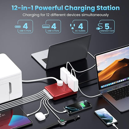 12-in-1 Charging Station USB C Power Strip - Image 2