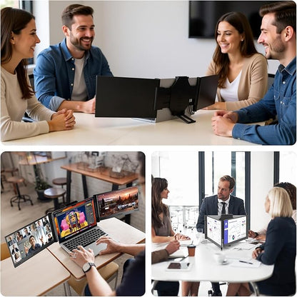 Laptop Screen Extender 14 inch Laptop Monitor Extender 1080P IPS, Triple - Image 8