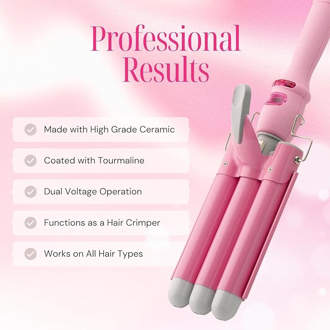 Alure Three Barrel Curling Iron Wand Hair Waver - Image 3