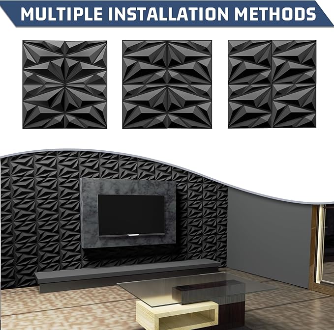 20 Pack 3D Textured Wall Panels – 12x12'' PVC Wall Coverings – Easy Install - Image 3