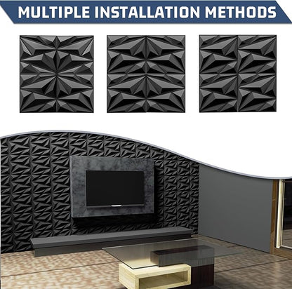 20 Pack 3D Textured Wall Panels – 12x12'' PVC Wall Coverings – Easy Install - Image 3