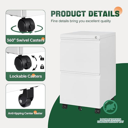 Letaya 2 Drawer Mobile File Cabinet - Image 7