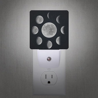 Smoaffly Moon Phases Night Light Plug-in LED Nightlights Auto Sensor Night Lamp - Image 2