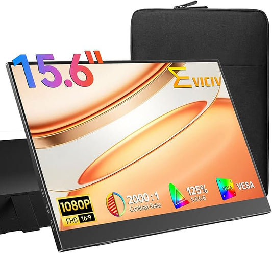 EVICIV Portable Monitor 15.6", 125% sRGB 1080P Laptop Monitor, 350 Nits by EVICIV