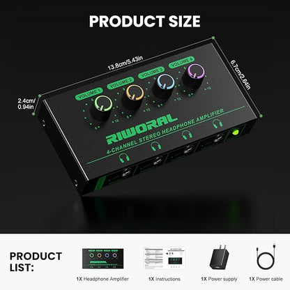 Riworal 4 Channels Headphone Amplifier - Image 7