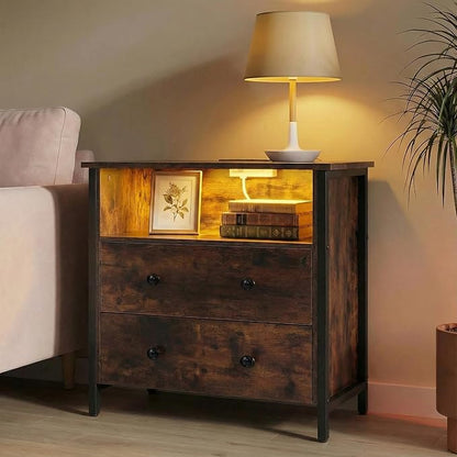 Tykacna 27 Inch Wide Night Stand, Large Wood Night Stand - Image 2