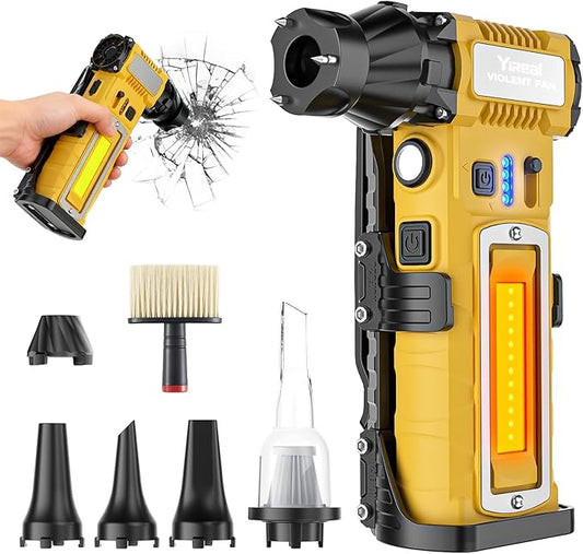 Compressed Air Duster 300000RPM 8000mAh, 6-in-1 Electric Mini Air Blower by YIREAL