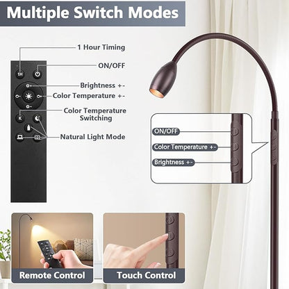 Reading Floor Lamp, Dimmable Zoomable Spotlight, Adjustable Color Beam Standing - Image 6