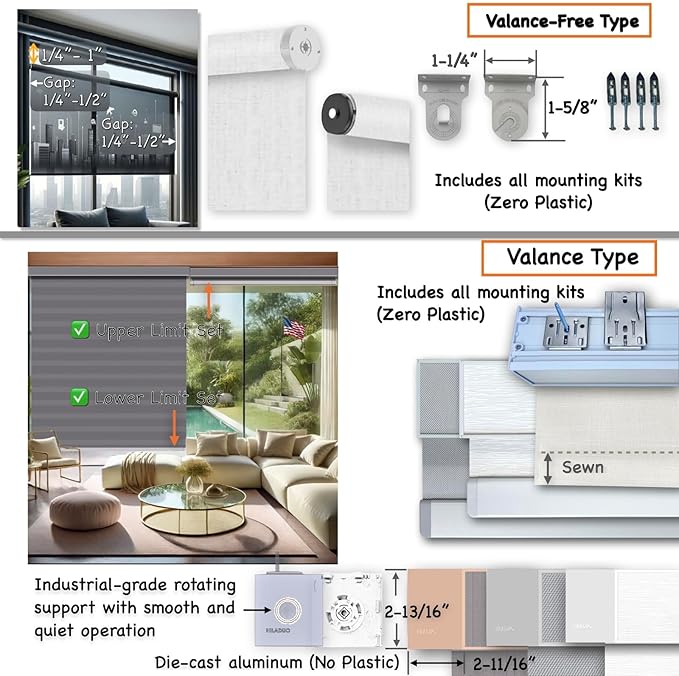 HILADUO Customized Solar Screen Roller Shade Blinds - Image 5