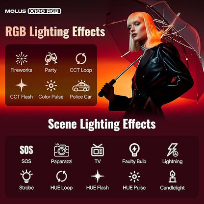 ZHIYUN MOLUS X100 RGB Standard 100W Video Light V2 Upgraded Version - Image 9