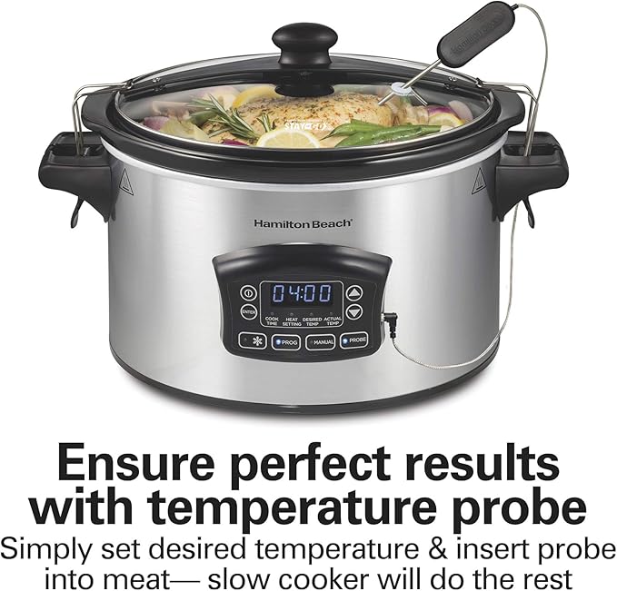 Hamilton Beach Portable 6 Quart Set & Forget Digital Programmable Slow Cooker - Image 3