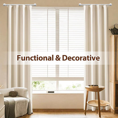 12-20 Inch Side Curtain Rod,Set of 2, 1" Short Adjustable White Curtain Rods Side Curtain Rod with Decorative Finals, Heavy Duty Curtain Rod Set for Windows, Door