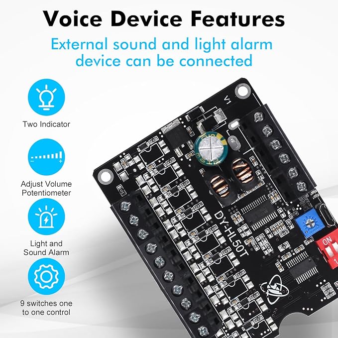 1 Pc 60W Voice Playback Module Support TF Card, PEMENOL DC 9-24V Sound Module - Image 2