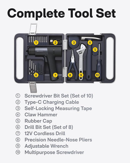 HOTO Cordless Brushless Drill Tool Set, Variable Speed, Hidden Buckle, Unique - Image 8