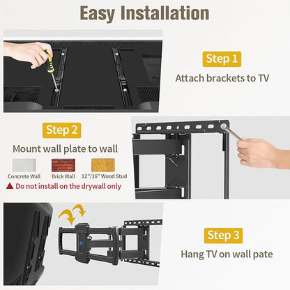 Mounting Dream TV Wall Mount, UL Listed Full Motion Mount Bracket - Image 9