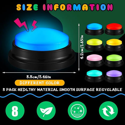 Honoson 8 Pcs Recordable Answer Buzzers, Personalized Sound, Recordable - Image 2