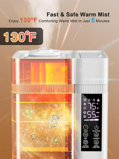 Zeova 13L/3.4Gal Humidifiers for Bedroom, Ultrasonic Warm & Cool Mist - Image 3