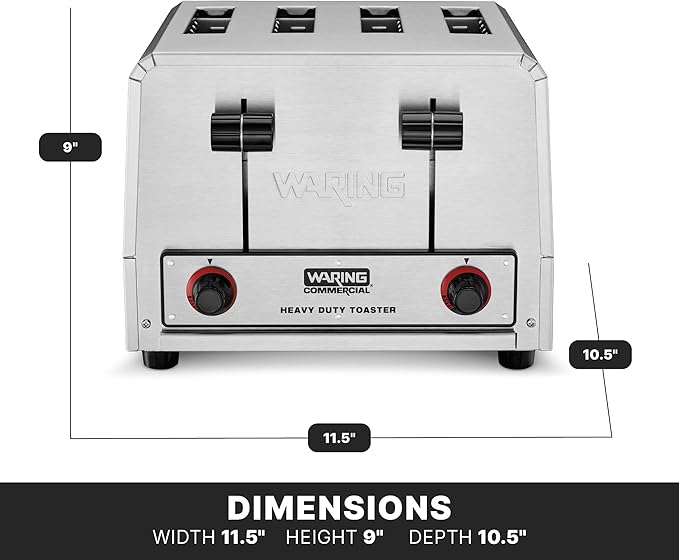 Waring Commercial WCT800 4-Slice Heavy Duty Commercial Pop-Up Toaster, - Image 3