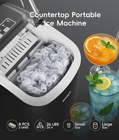 ecozy Portable Ice Makers Countertop, 8 Cubes in 6 Mins, Bullet Ice Maker - Image 2