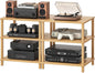 LELELINKY 3-Tier AV Media Player Stand Set of 2, Natural Stereo Cabinet by LELELINKY